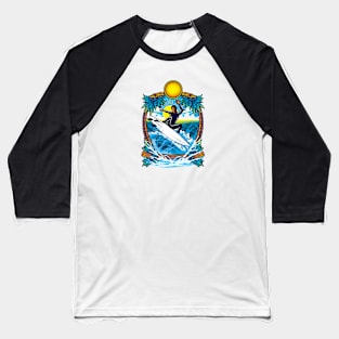 Summer Tropical Surfing Ocean Baseball T-Shirt